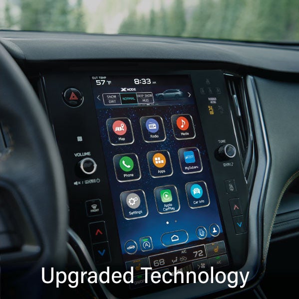 An 8-inch available touchscreen with the words “Ugraded Technology“. | Subaru of Grand Blanc in Grand Blanc MI